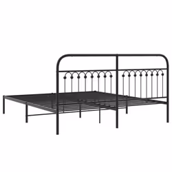 vidaXL Metal Bed Frame with Headboard and Footboard Bed Base White 183x203 cm - black, 183 x 203 cm/ with headboard - Additional view 5