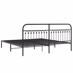 vidaXL Metal Bed Frame with Headboard and Footboard Bed Base White 183x203 cm - black, 200 x 200 cm/ with headboard - Additional view 5
