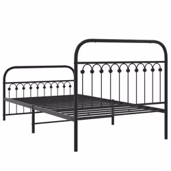 vidaXL Metal Bed Frame with Headboard and Footboard Bed Base White 183x203 cm - black, 107 x 203 cm/ with headboard & footboard - Additional view 5