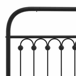 vidaXL Metal Bed Frame with Headboard and Footboard Bed Base White 183x203 cm - black, 107 x 203 cm/ with headboard & footboard - Additional view 6