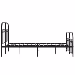 vidaXL Metal Bed Frame with Headboard and Footboard Bed Base White 183x203 cm - black, 120 x 190 cm/ with headboard & footboard - Additional view 4