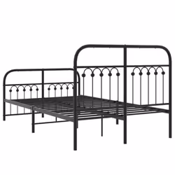 vidaXL Metal Bed Frame with Headboard and Footboard Bed Base White 183x203 cm - black, 120 x 190 cm/ with headboard & footboard - Additional view 5