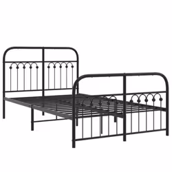 vidaXL Metal Bed Frame with Headboard and Footboard Bed Base White 183x203 cm - black, 120 x 200 cm/ with headboard & footboard