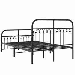 vidaXL Metal Bed Frame with Headboard and Footboard Bed Base White 183x203 cm - black, 120 x 200 cm/ with headboard & footboard - Additional view 5