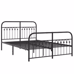 vidaXL Metal Bed Frame with Headboard and Footboard Bed Base White 183x203 cm - black, 137 x 190 cm/ with headboard & footboard - Additional view 2