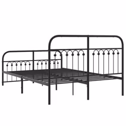 vidaXL Metal Bed Frame with Headboard and Footboard Bed Base White 183x203 cm - black, 137 x 190 cm/ with headboard & footboard - Additional view 5