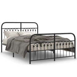 vidaXL Metal Bed Frame with Headboard and Footboard Bed Base White 183x203 cm - black, 140 x 190 cm/ with headboard & footboard