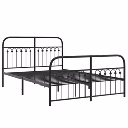 vidaXL Metal Bed Frame with Headboard and Footboard Bed Base White 183x203 cm - black, 140 x 190 cm/ with headboard & footboard