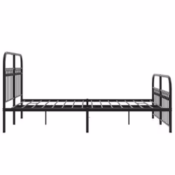 vidaXL Metal Bed Frame with Headboard and Footboard Bed Base White 183x203 cm - black, 140 x 190 cm/ with headboard & footboard - Additional view 4