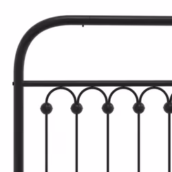 vidaXL Metal Bed Frame with Headboard and Footboard Bed Base White 183x203 cm - black, 140 x 190 cm/ with headboard & footboard - Additional view 6