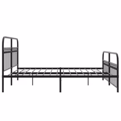 vidaXL Metal Bed Frame with Headboard and Footboard Bed Base White 183x203 cm - black, 183 x 213 cm/ with headboard & footboard - Additional view 4