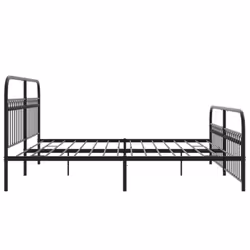 vidaXL Metal Bed Frame with Headboard and Footboard Bed Base White 183x203 cm - black, 193 x 203 cm/ with headboard & footboard - Additional view 4