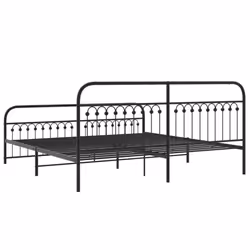 vidaXL Metal Bed Frame with Headboard and Footboard Bed Base White 183x203 cm - black, 193 x 203 cm/ with headboard & footboard - Additional view 5