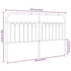 VidaXL 376636 headboard/footboard Black - Additional view 6