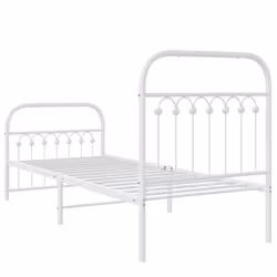 vidaXL Metal Bed Frame with Headboard and Footboard Bed Base White 183x203 cm - white, 80 x 200 cm/ with headboard & footboard - Additional view 5