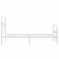vidaXL Metal Bed Frame with Headboard and Footboard Bed Base White 183x203 cm - white, 90 x 200 cm/ with headboard & footboard - Additional view 4