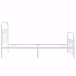vidaXL Metal Bed Frame with Headboard and Footboard Bed Base White 183x203 cm - white, 100 x 200 cm/ with headboard & footboard - Additional view 4
