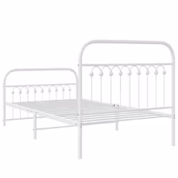 vidaXL Metal Bed Frame with Headboard and Footboard Bed Base White 183x203 cm - white, 100 x 200 cm/ with headboard & footboard - Additional view 5