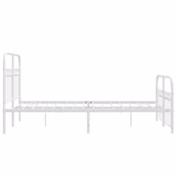 vidaXL Metal Bed Frame with Headboard and Footboard Bed Base White 183x203 cm - white, 120 x 190 cm/ with headboard & footboard - Additional view 4