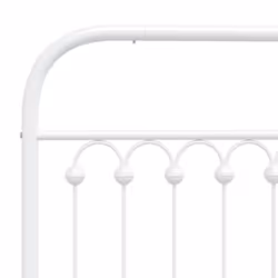 vidaXL Metal Bed Frame with Headboard and Footboard Bed Base White 183x203 cm - white, 120 x 190 cm/ with headboard & footboard - Additional view 6