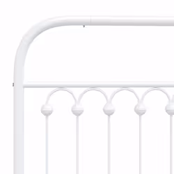 vidaXL Metal Bed Frame with Headboard and Footboard Bed Base White 183x203 cm - white, 137 x 190 cm/ with headboard & footboard - Additional view 6
