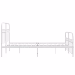 vidaXL Metal Bed Frame with Headboard and Footboard Bed Base White 183x203 cm - white, 140 x 200 cm/ with headboard & footboard - Additional view 4