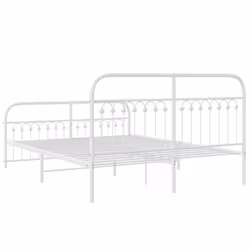 vidaXL Metal Bed Frame with Headboard and Footboard Bed Base White 183x203 cm - white, 150 x 200 cm/ with headboard & footboard - Additional view 5
