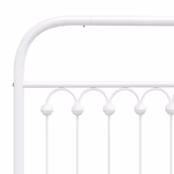 vidaXL Metal Bed Frame with Headboard and Footboard Bed Base White 183x203 cm - white, 150 x 200 cm/ with headboard & footboard - Additional view 6