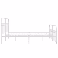 vidaXL Metal Bed Frame with Headboard and Footboard Bed Base White 183x203 cm - white, 183 x 213 cm/ with headboard & footboard - Additional view 4