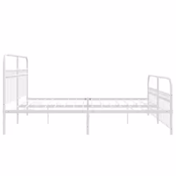 vidaXL Metal Bed Frame with Headboard and Footboard Bed Base White 183x203 cm - white, 193 x 203 cm/ with headboard & footboard - Additional view 4