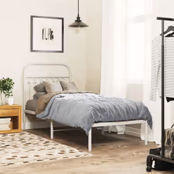 vidaXL Metal Headboard Bedroom Home Bed Header Bed Headboard White 193 cm - white, 75 cm - Additional view 2