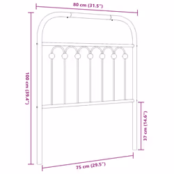 vidaXL Metal Headboard Bedroom Home Bed Header Bed Headboard White 193 cm - white, 75 cm - Additional view 3