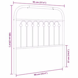 vidaXL Metal Headboard Bedroom Home Bed Header Bed Headboard White 193 cm - white, 90 cm - Additional view 5