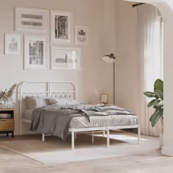 vidaXL Metal Headboard Bedroom Home Bed Header Bed Headboard White 193 cm - white, 120 cm - Additional view 2