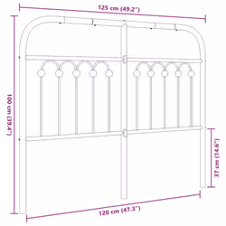 vidaXL Metal Headboard Bedroom Home Bed Header Bed Headboard White 193 cm - white, 120 cm - Additional view 3