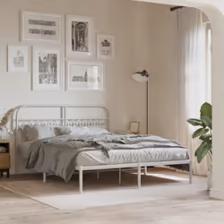 vidaXL Metal Headboard Bedroom Home Bed Header Bed Headboard White 193 cm - white, 150 cm - Additional view 2