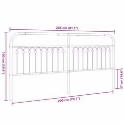 vidaXL Metal Headboard Bedroom Home Bed Header Bed Headboard White 193 cm - white, 200 cm - Additional view 5