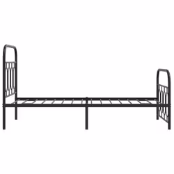 vidaXL Metal Bed Frame with Headboard and Footboard Bed Base Black 120x200 cm - black, 80 x 200 cm/ with headboard & footboard - Additional view 4