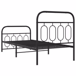 vidaXL Metal Bed Frame with Headboard and Footboard Bed Base Black 120x200 cm - black, 80 x 200 cm/ with headboard & footboard - Additional view 5