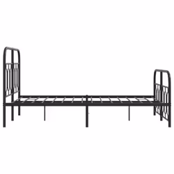 vidaXL Metal Bed Frame with Headboard and Footboard Bed Base Black 120x200 cm - black, 120 x 190 cm/ with headboard & footboard - Additional view 4