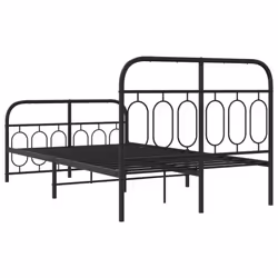 vidaXL Metal Bed Frame with Headboard and Footboard Bed Base Black 120x200 cm - black, 120 x 190 cm/ with headboard & footboard - Additional view 5