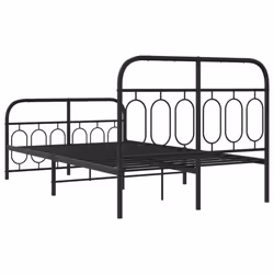 vidaXL Metal Bed Frame with Headboard and Footboard Bed Base Black 120x200 cm - black, 120 x 200 cm/ with headboard & footboard - Additional view 5