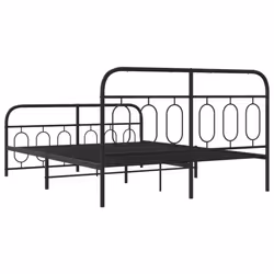 vidaXL Metal Bed Frame with Headboard and Footboard Bed Base Black 120x200 cm - black, 135 x 190 cm/ with headboard & footboard - Additional view 5