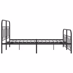vidaXL Metal Bed Frame with Headboard and Footboard Bed Base Black 120x200 cm - black, 150 x 200 cm/ with headboard & footboard - Additional view 4