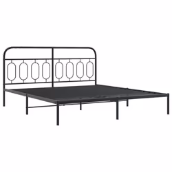 vidaXL Metal Bed Frame with Headboard and Footboard Bed Base Black 120x200 cm - black, 183 x 213 cm/ with headboard & footboard - Additional view 2