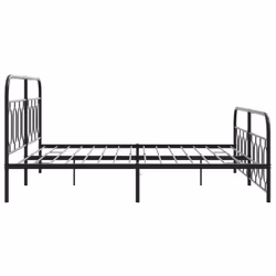 vidaXL Metal Bed Frame with Headboard and Footboard Bed Base Black 120x200 cm - black, 183 x 213 cm/ with headboard & footboard - Additional view 4