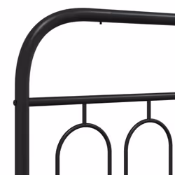 vidaXL Metal Bed Frame with Headboard and Footboard Bed Base Black 120x200 cm - black, 183 x 213 cm/ with headboard & footboard - Additional view 6