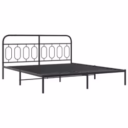 vidaXL Metal Bed Frame with Headboard and Footboard Bed Base Black 120x200 cm - black, 193 x 203 cm/ with headboard & footboard - Additional view 2
