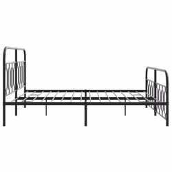 vidaXL Metal Bed Frame with Headboard and Footboard Bed Base Black 120x200 cm - black, 193 x 203 cm/ with headboard & footboard - Additional view 4