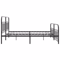 vidaXL Metal Bed Frame with Headboard and Footboard Bed Base Black 120x200 cm - black, 200 x 200 cm/ with headboard & footboard - Additional view 4